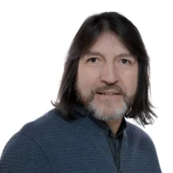 En person med langt hår