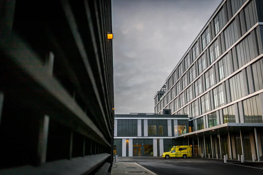 Inngang Haugesund sjukehus. (Foto)